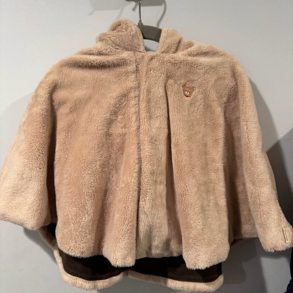 Mikihouse Tan Kids Hooded Cape Free Size 70-90